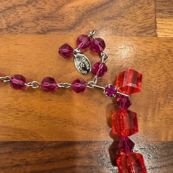 Tarina Tarantino Vibrant Red Cube Necklace - Picture 2 of 4